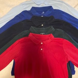 Lands End long sleeve feminine fit polos. Size 14